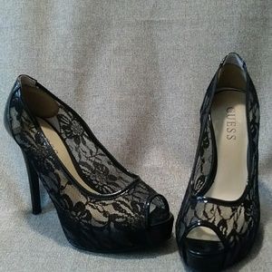 Guess Black lace pumps Size 6M
